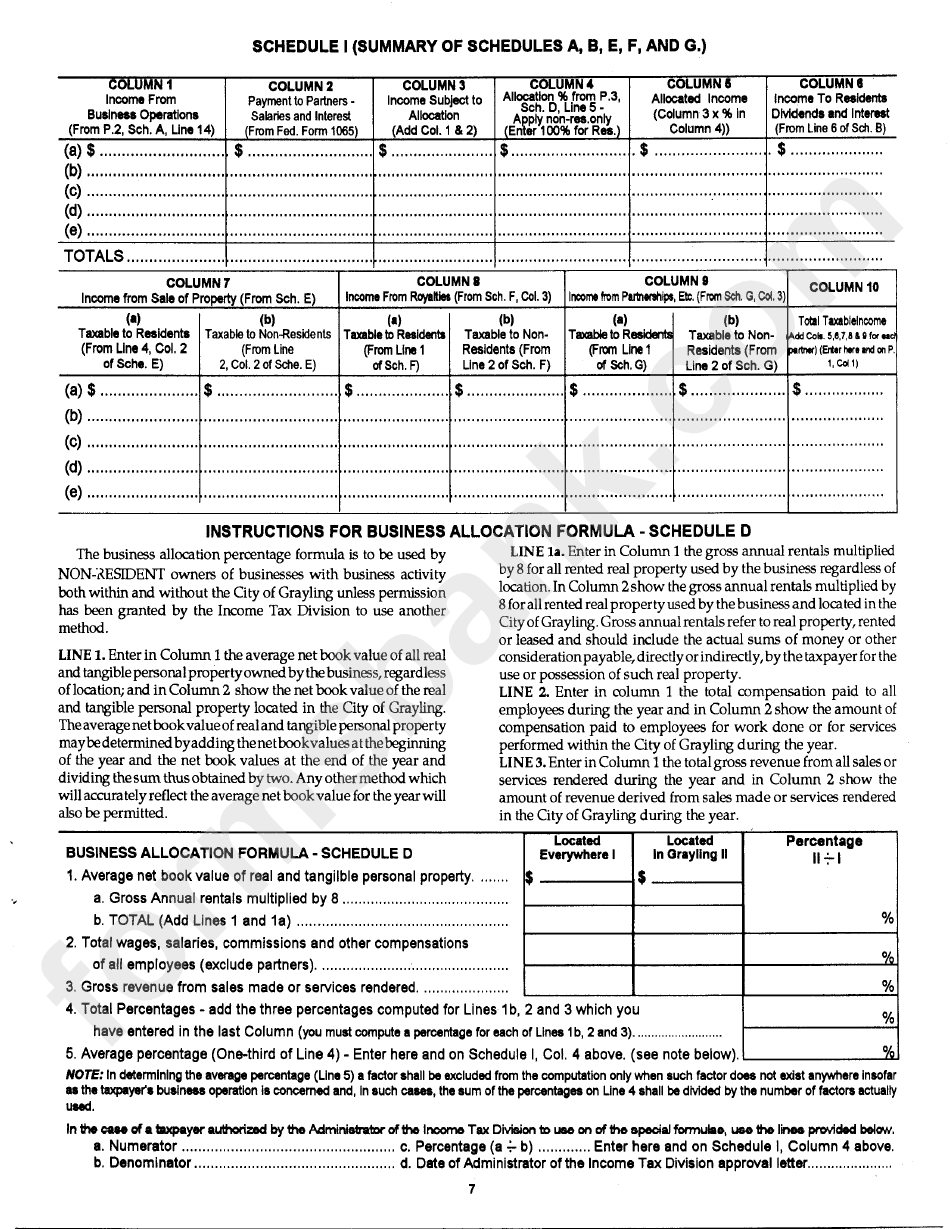 Form Gr-1065 - Partnership Return 2001