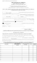 Form 2-h - Declaration Of Candidacy -party Primary Election - 2010