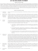 Act 250 Disclosure Statement Sheet