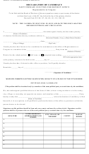 Form 2-e - Declaration Of Candidacy - Party Primary Election For District Office - 2010