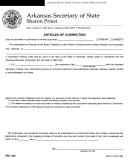 Form Dn-16 - Articles Of Correction - Arkansas Secretary Of State