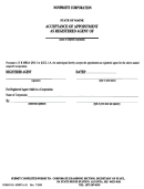 Form Mnpca-18 - Acceptance Of Appointment As Registered Agent