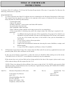Title 15 Certificate Instructions Sheet