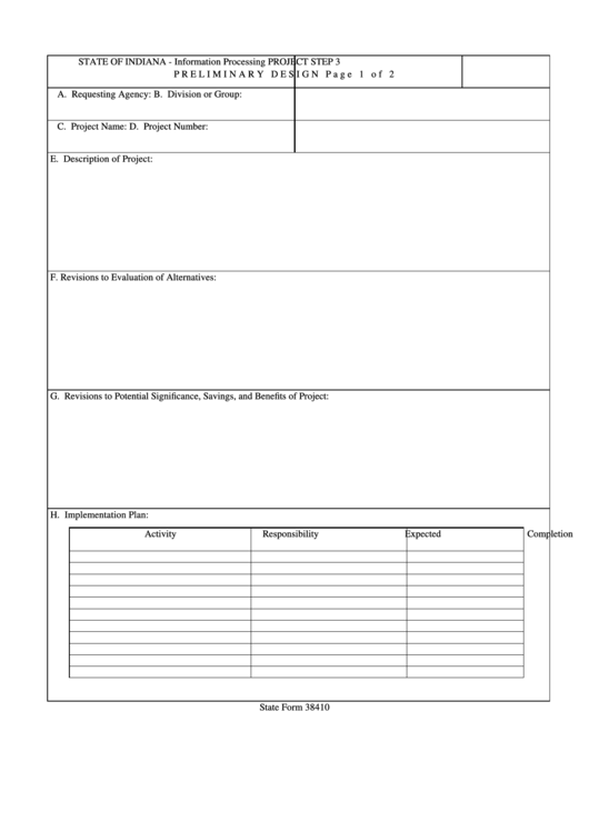 Fillable State Form 38410 - Information Processing Form Printable pdf