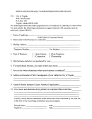 Application For Sale Tax Registration Certificate Form