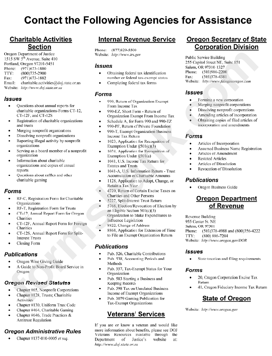 Form Ct-12 - Instructions - Oregon Department Of Justice