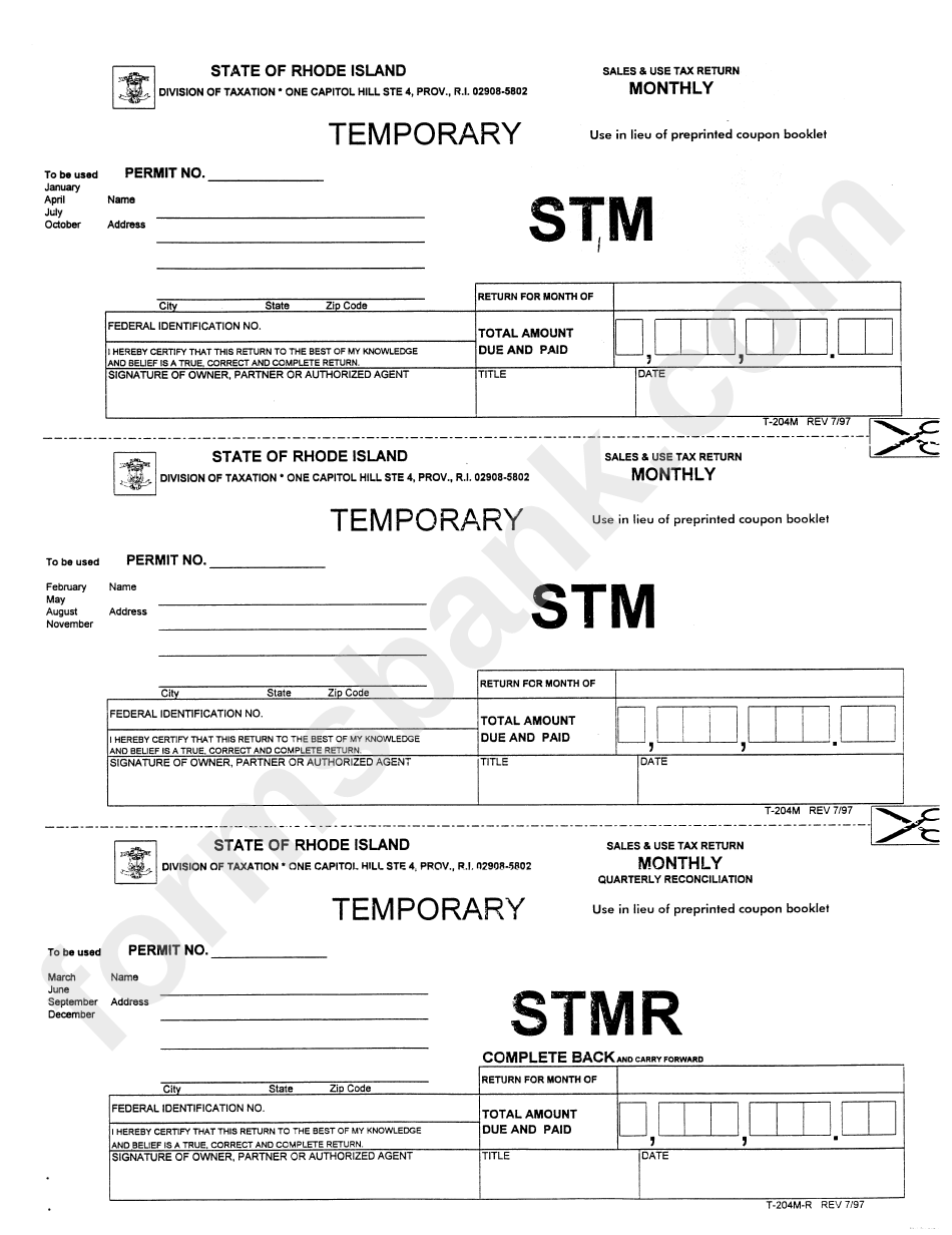 Sales And Use Tax Return Form