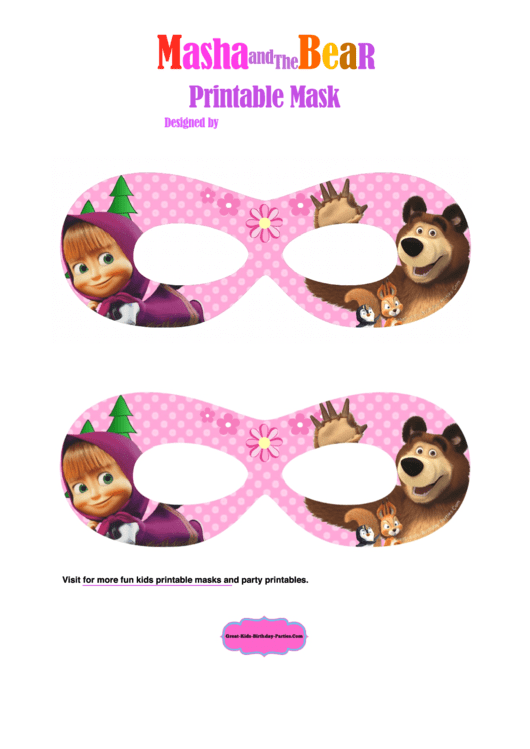 Masha And The Bear Mask Template Printable pdf
