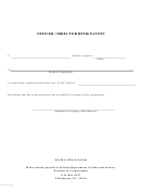 Officer / Director Resignation Form
