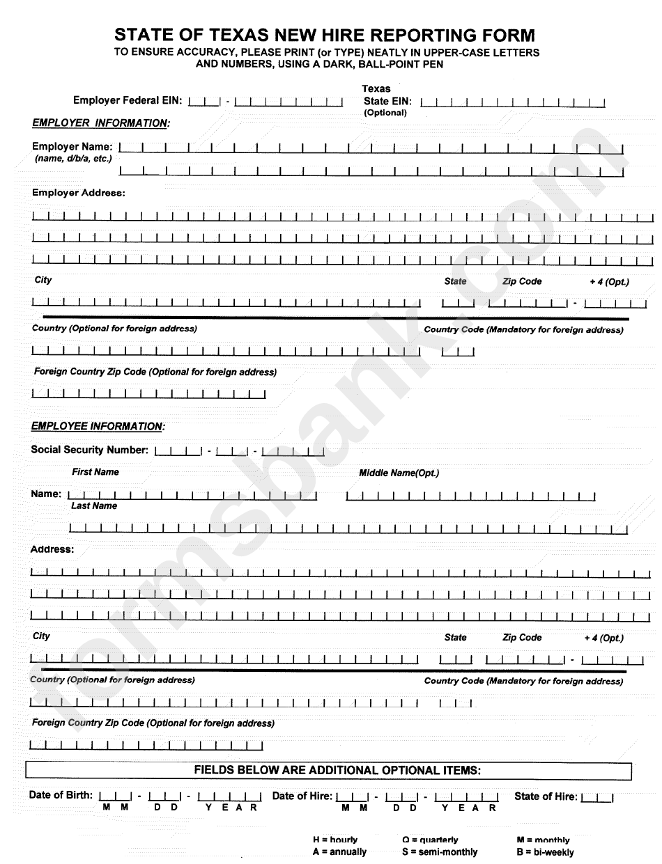 New Hire Reporting Form printable pdf download