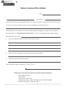 Broker's Closing Office Affidavit Form