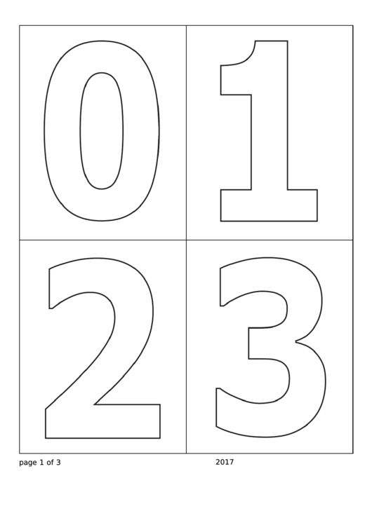 Number Coloring Template Printable pdf
