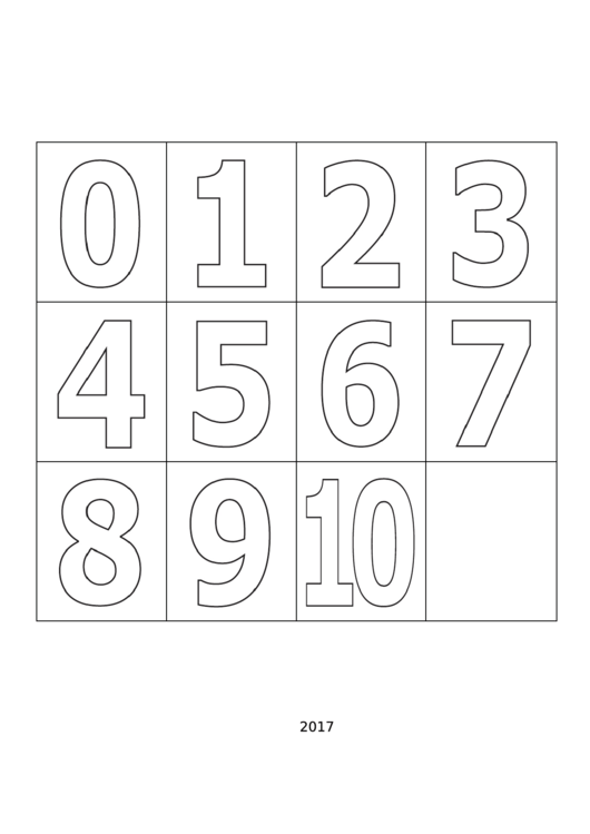 Number Coloring Template Printable pdf