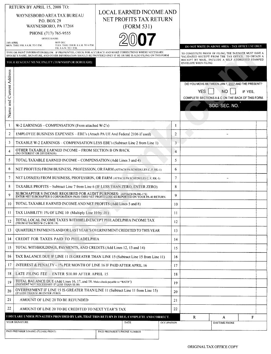 cheltenham township local earned income tax form