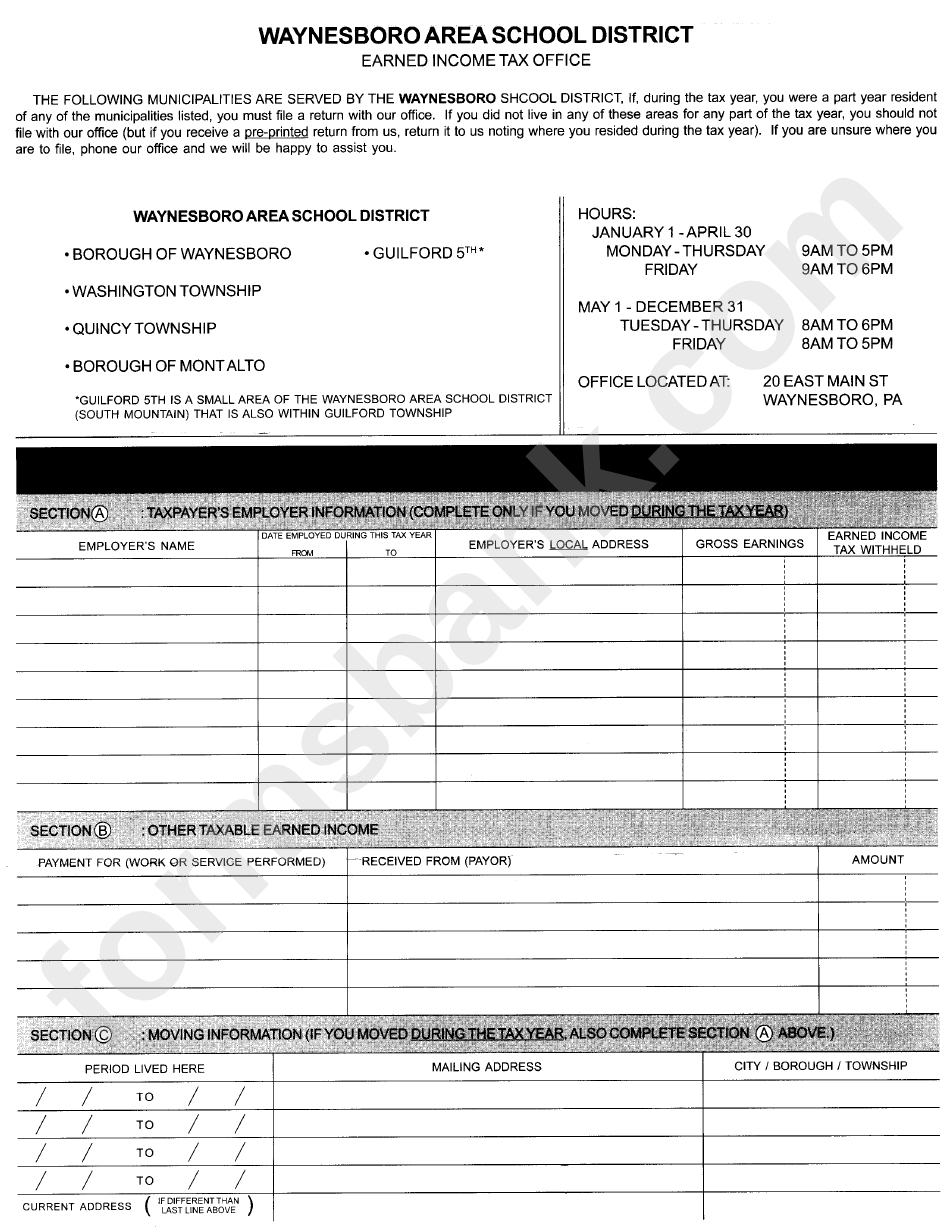 Form 531 - Local Earned Income And Net Profits Tax Return 2007 - Pennsylvania