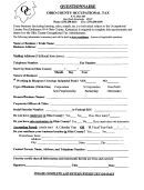 Questionnaire - Ohio County Occupational Tax Form