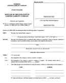Form Mllc-6 - Articles Of Organization Of Limited Liability Company August 2000