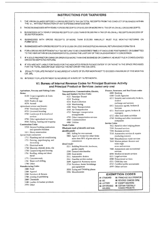 Instructions For Taxpayers Sheet Printable pdf