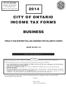 Income Tax Forms - Business - City Of Ontario - 2014