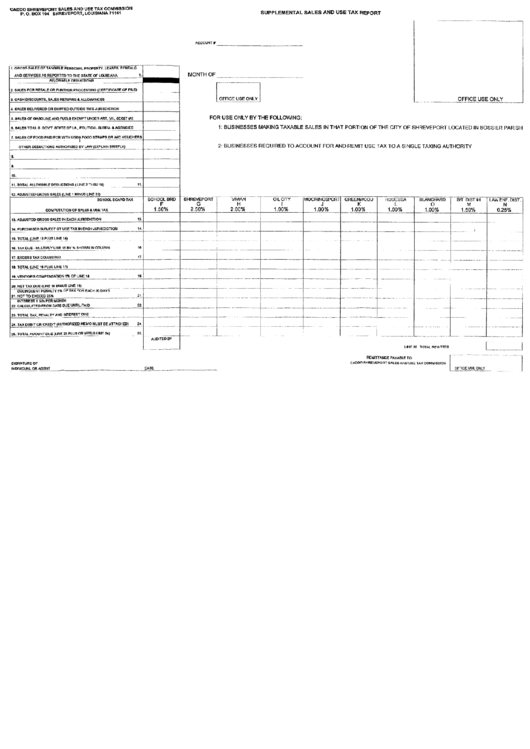 Supplemental Sales And Use Tax Report Form Printable pdf
