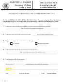 Application For Reinstatement Form - Limited Partnership - 1999