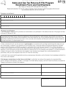 Form St-75 - Sales And Use Tax Returns E-File Program - Enrollment Form And Certifications Printable pdf