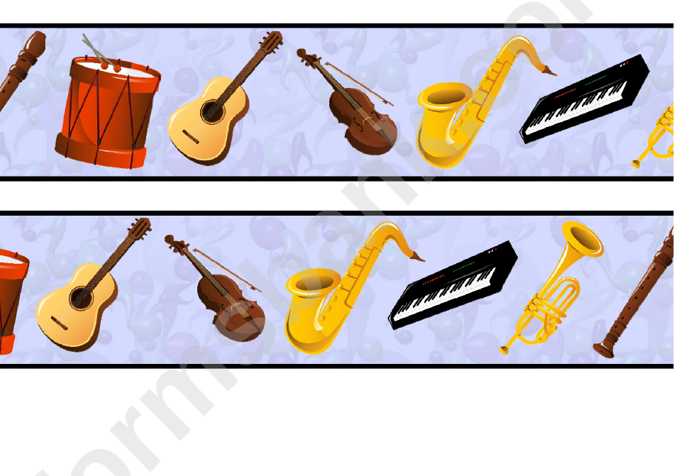Muical Instrument Border Template For Displays