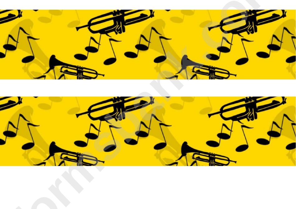 Yellow Music Border Template For Displays