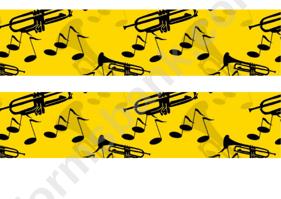 Yellow Music Border Template For Displays
