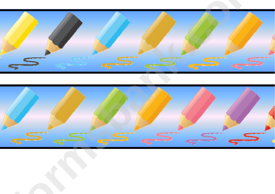 Colored Pencils Border Template For Displays