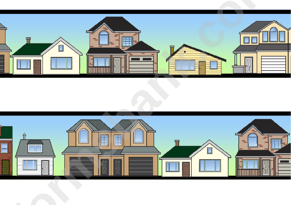 Houses Border Template For Displays