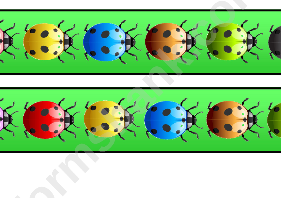 Rainbow Ladybird Border Template For Displays