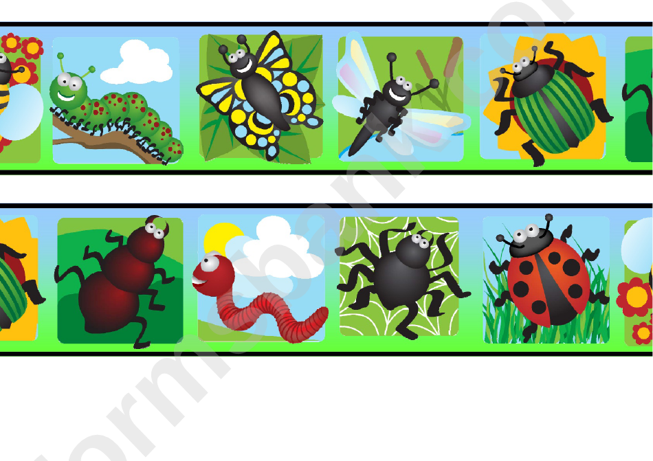 Cool Bugs Border Template For Displays