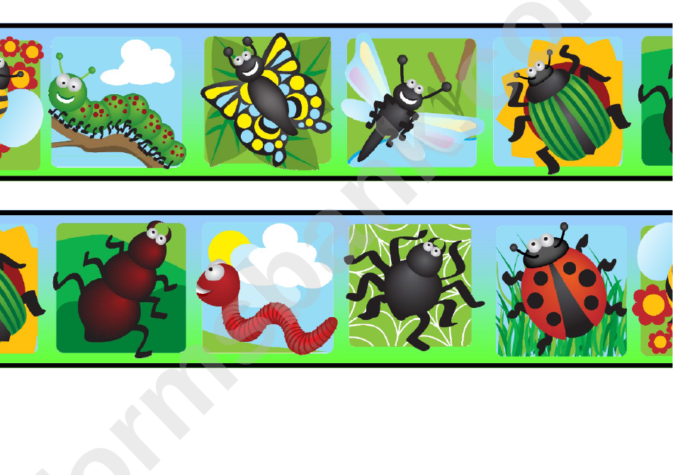 Cool Bugs Border Template For Displays
