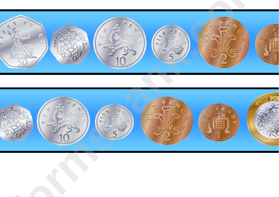 Uk Coins Border Template For Displays