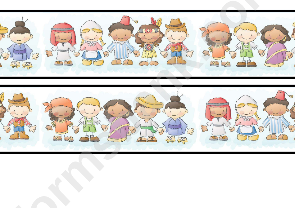 Children Of The World Border Template For Displays