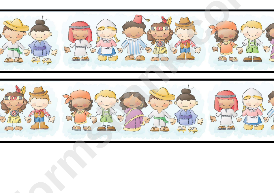 Children Of The World Border Template For Displays