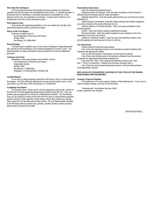 Form 83-010 B Instructions Printable pdf