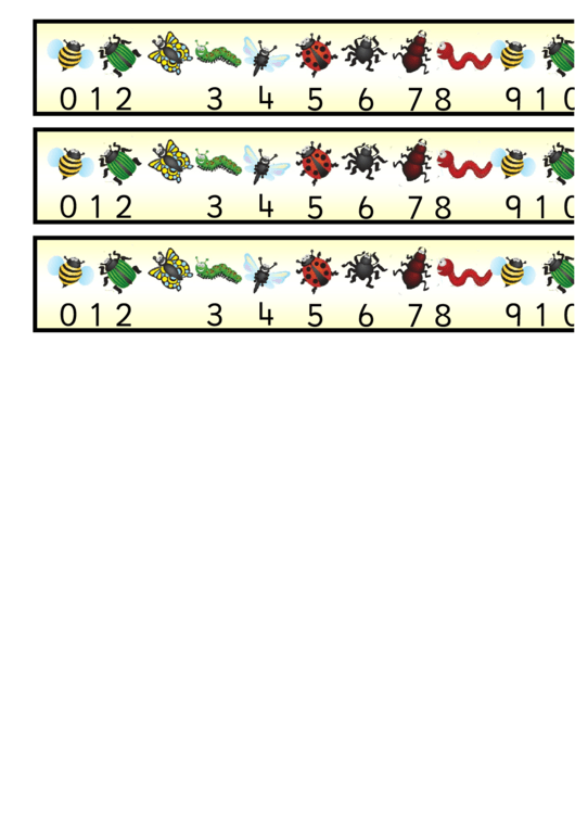 Cool Bugs Desktop Numberlines 0-20 Template Printable pdf