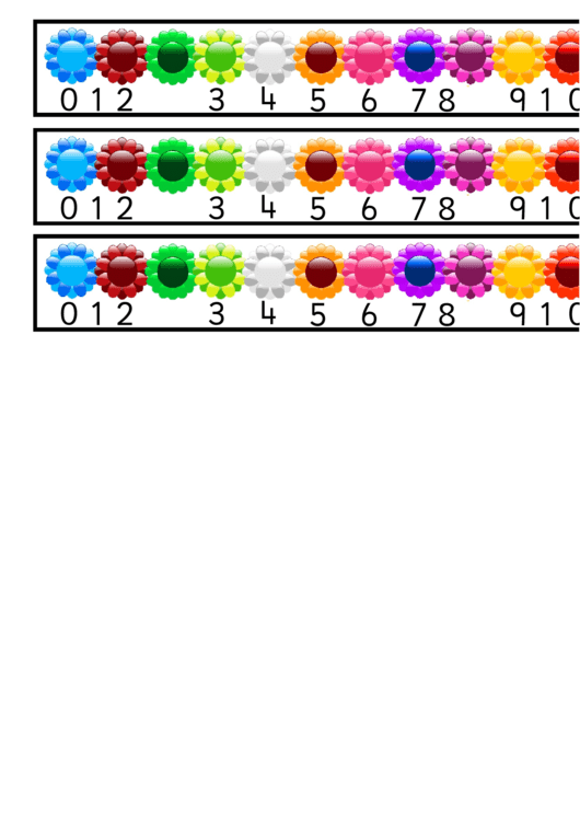 Flower Desktop Numberlines 0-20 Template Printable pdf