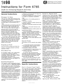 Instructions For Form 6765 - Credit For Increasing Research Activities - 1998 Printable pdf