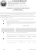 Form 117-bta - Amendment To Report Of Operation Of Business Trust