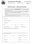 Refund Claim: For Sales Tax Paid Form - City And County Of Broomfield