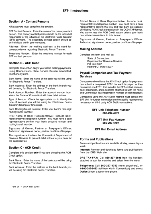 Eft-1 Instructions Printable pdf