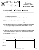 Application For Certificate Of Registration/renewal As An Athlete Agent Form