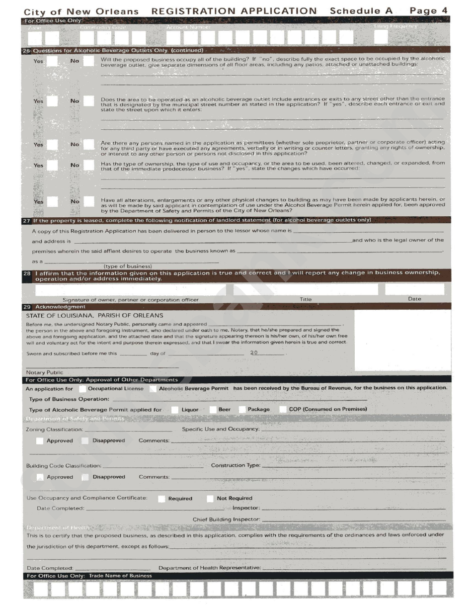 Registration Application Form (Shchedule A)