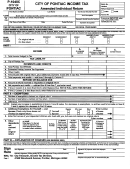 Form P-1040x - City Of Pontiac Income Tax Amended Individual Return
