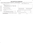 Declaration Of Exemption Form - 2009 - North Rijeville City Income Tax Department
