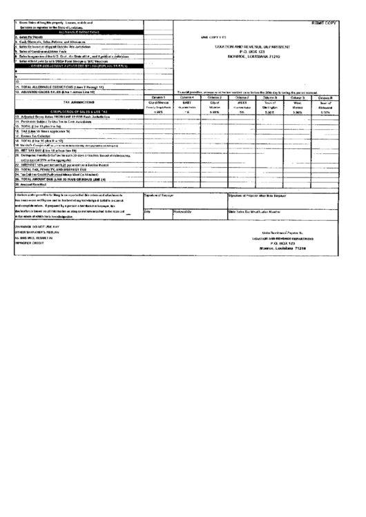 Gross Sales Of Tangible Property Form Printable pdf