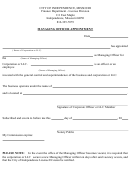 Managing Officer Appointment Form - City Of Independence, Missouri Finance Department
